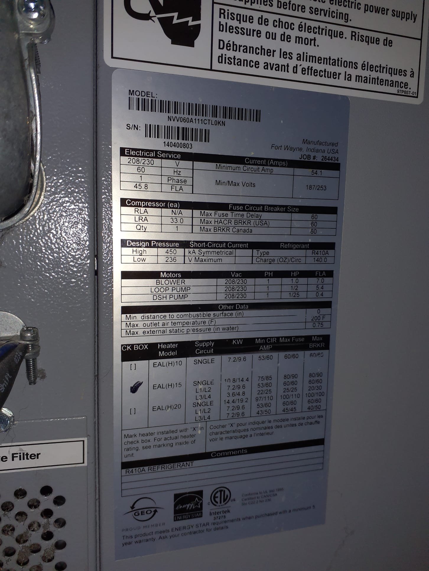Upon arrival, system is locked out in code E2 for high pressure. Used aid tool to perform test run of fan only first. Control board clicks and motor makes a noise but does not operate. Tested for proper 240v and used ecm motor tester to confirm the the blower motor has failed. 

Replace failed blower motor with new universal ECM blower motor and test run operation of system. Set up controller for proper pwm control and test run operation of all fan speeds and geothermal heating operation. No other issues found or suspected.