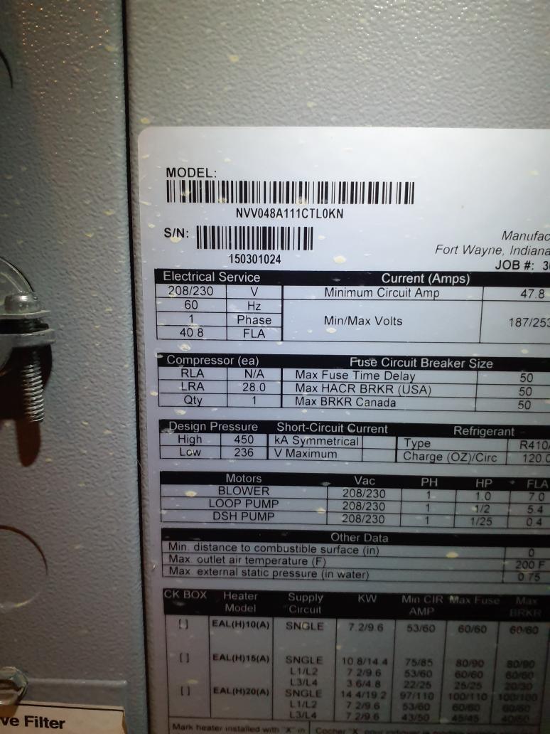 WaterFurnace 7 series hot water generator pump failing.  Shut it off for now.  Will quote replacing the pump