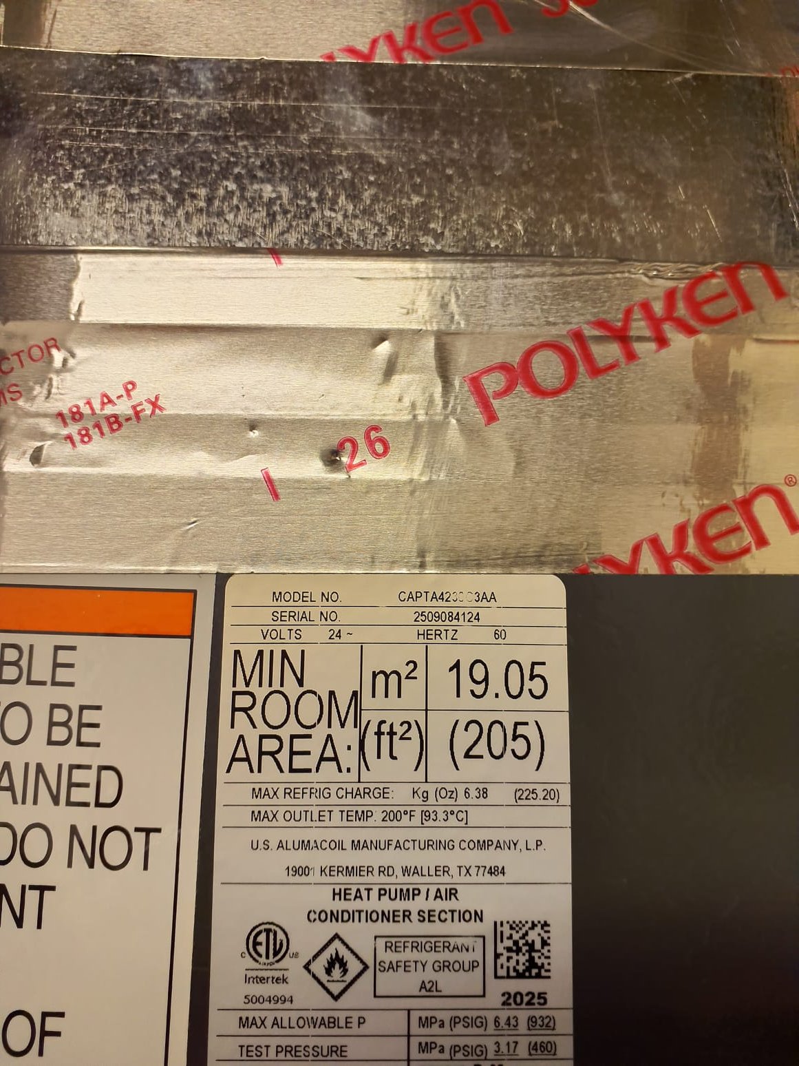 
SOLD: 03/17/2026 3:06:27 PM - Option 1

Install New Daikin HVAC System
Single Stage - Variable Speed Furnace:
Model #: DR96SN1005CNA
Serial #: 2601150736
100,000 BTU's - 96% AFUE
Air Conditioner:
Model #: DC5SEA4210A
Serial #: 2601225437
3.5 Ton -  15 SEER2
Indoor Coil:
Model #: CAPTA4230C3A
Serial #: 2509084124

Installation:
* Reconnect to existing gas line and electric
* Transition to existing supply and return ductwork
* Start up and commission new system
* Aprilaire 1210 (20x25) Media Air Cleaner
 
Warranty:
12 Year Daikin manufacturers Parts Warranty (Annual maintenance must be performed)
2 Year Westin Air Labor Warranty (Annual maintenance must be performed)
Daikin manufacturers Lifetime Heat Exchanger Warranty (Annual maintenance must be performed)
