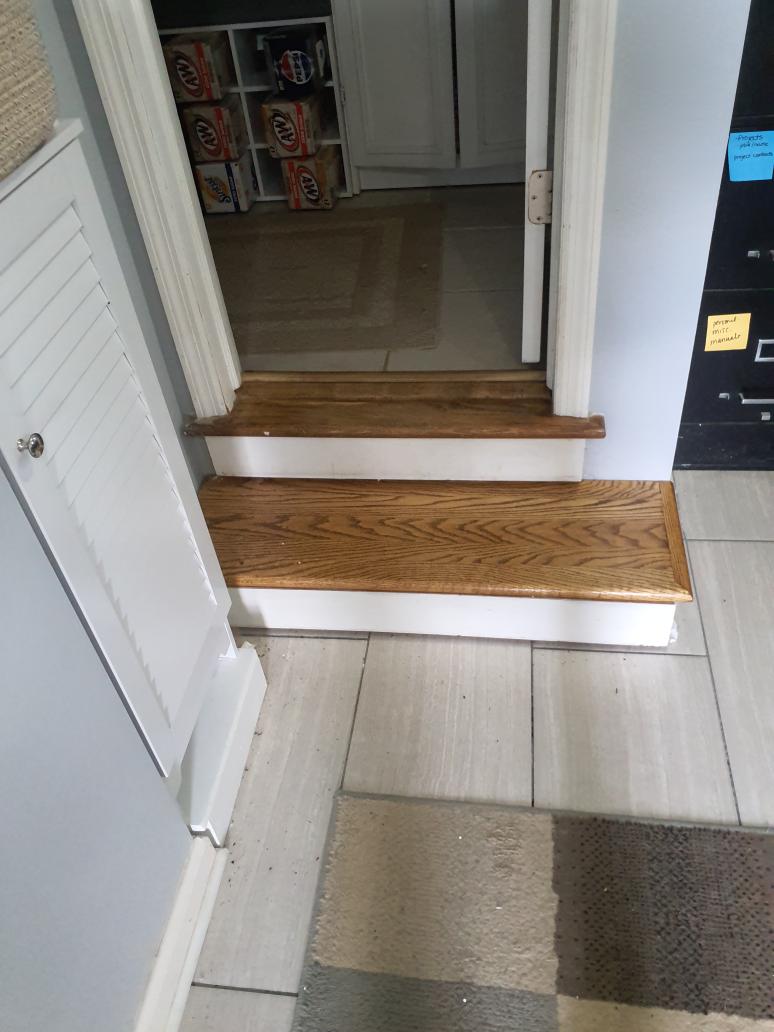 Mini split has a good sized leak inside the outdoor unit.
After removing the service panel, the leak could be heard very clearly

Discussed possibility of adding a supply off of the ductwork to where the small stairs are.

Would like an updated mini split quote, too. 