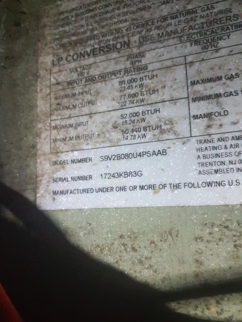 Looked over upstairs Trane furnace. S9V2
Verified control board is not energizing the inducer on a call for heat
Tested inducer motor by jumping it directly to 120V
Motor operates and bearings sound OK

Furnace needs a control board

Found other issues: exhaust pipe wasn't interested into the inducer properly, cooling control wiring was incorrectly wired to the furnace (as a result the system was running 500cfm on a cooling call when it needs between 875 and 1000cfm... this is a huge contributor to the moisture peoblems in that closet), drain safety pressure switch tubing wasn't trimmed to the correct length.

Corrected all of these secondary issues today.  Will need to order the control board from Trane. 