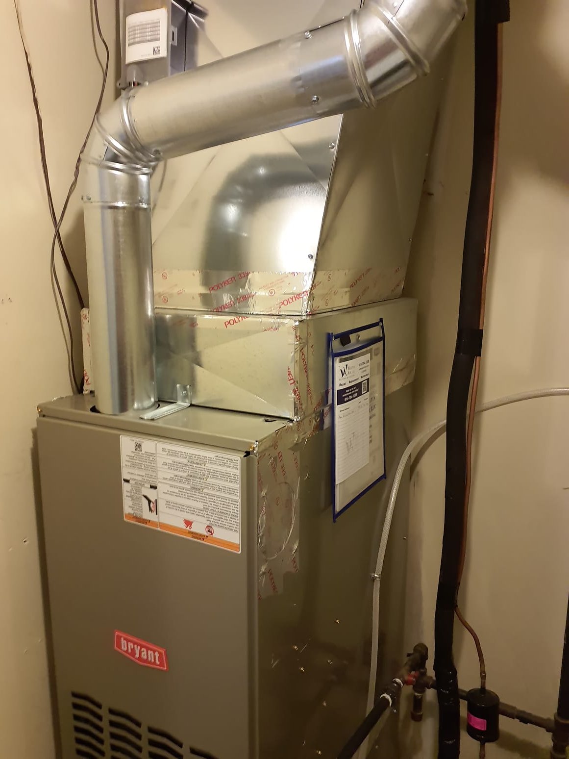 Warranty - Changed ductwork around 