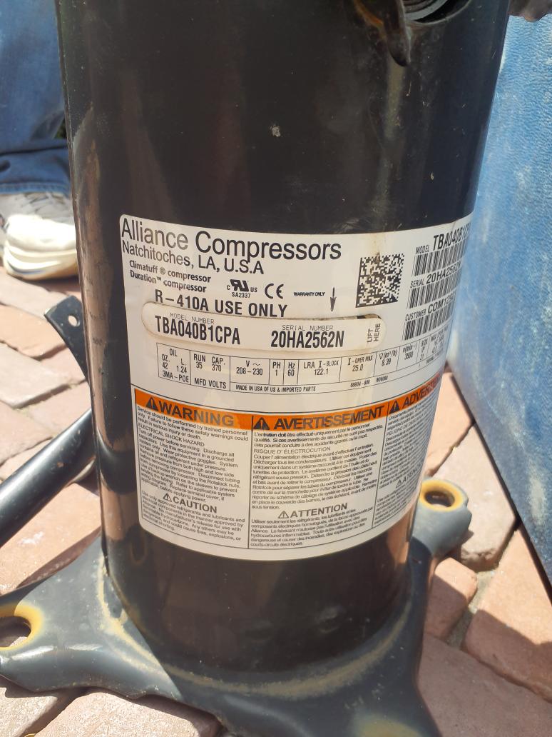 Compressor failed to ground 
Replaced compressor, contactor, and capacitor under factory parts warranty
Charged unit with virgin r410a refrigerant 