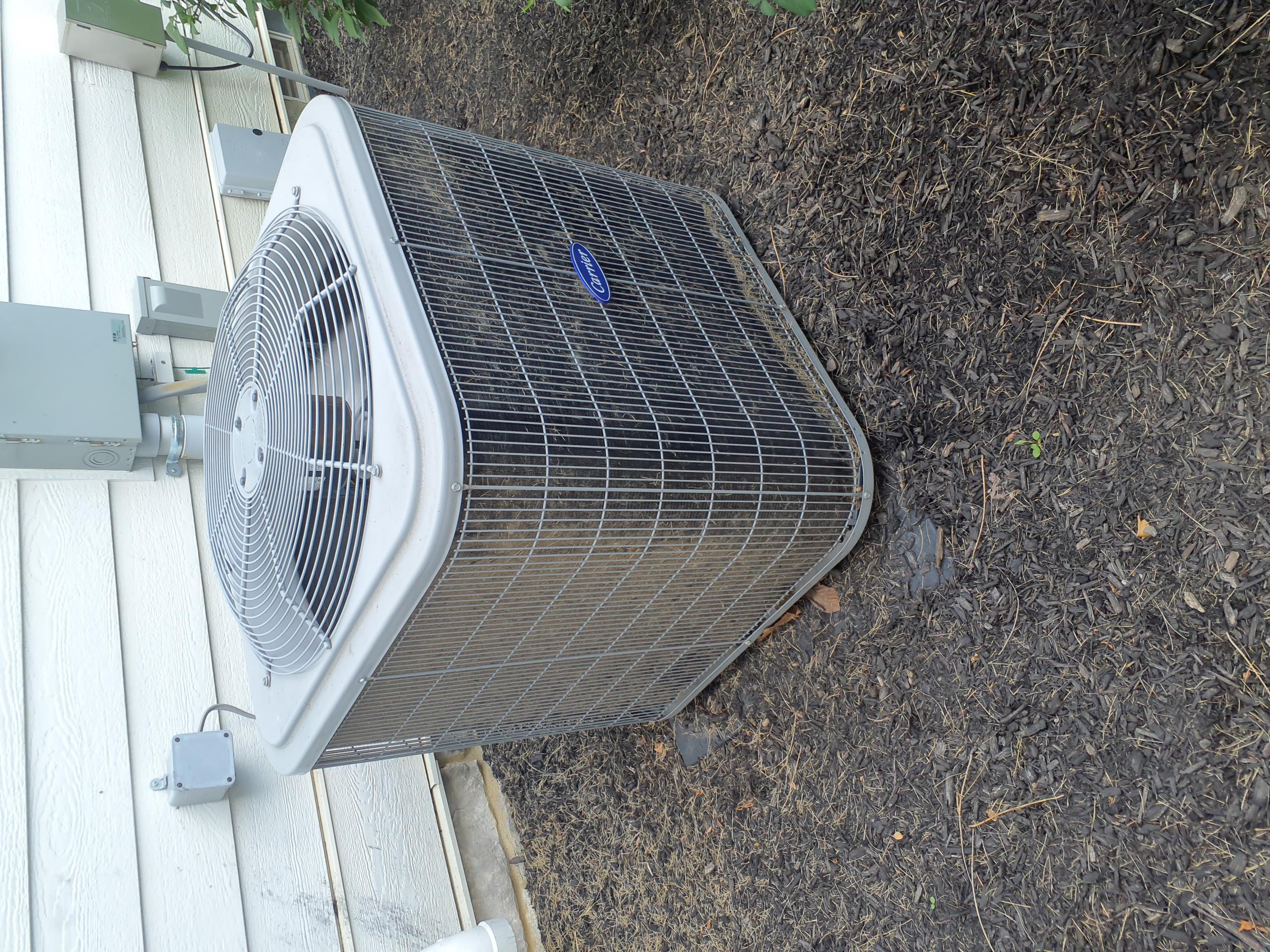 Performed cooling maintenance on a Carrier AC system 
20x25x4 filter is in new condition
**Recommend using Honeywell brand MERV8 filters**
Nominal size vs actual size varies between brands
drain line flowing properly 
Aprilaire dehumidifier filter is clean
Outdoor unit condenser coil very dirty
Tore down outdoor unit and washed 
System is clean and working properly at this time