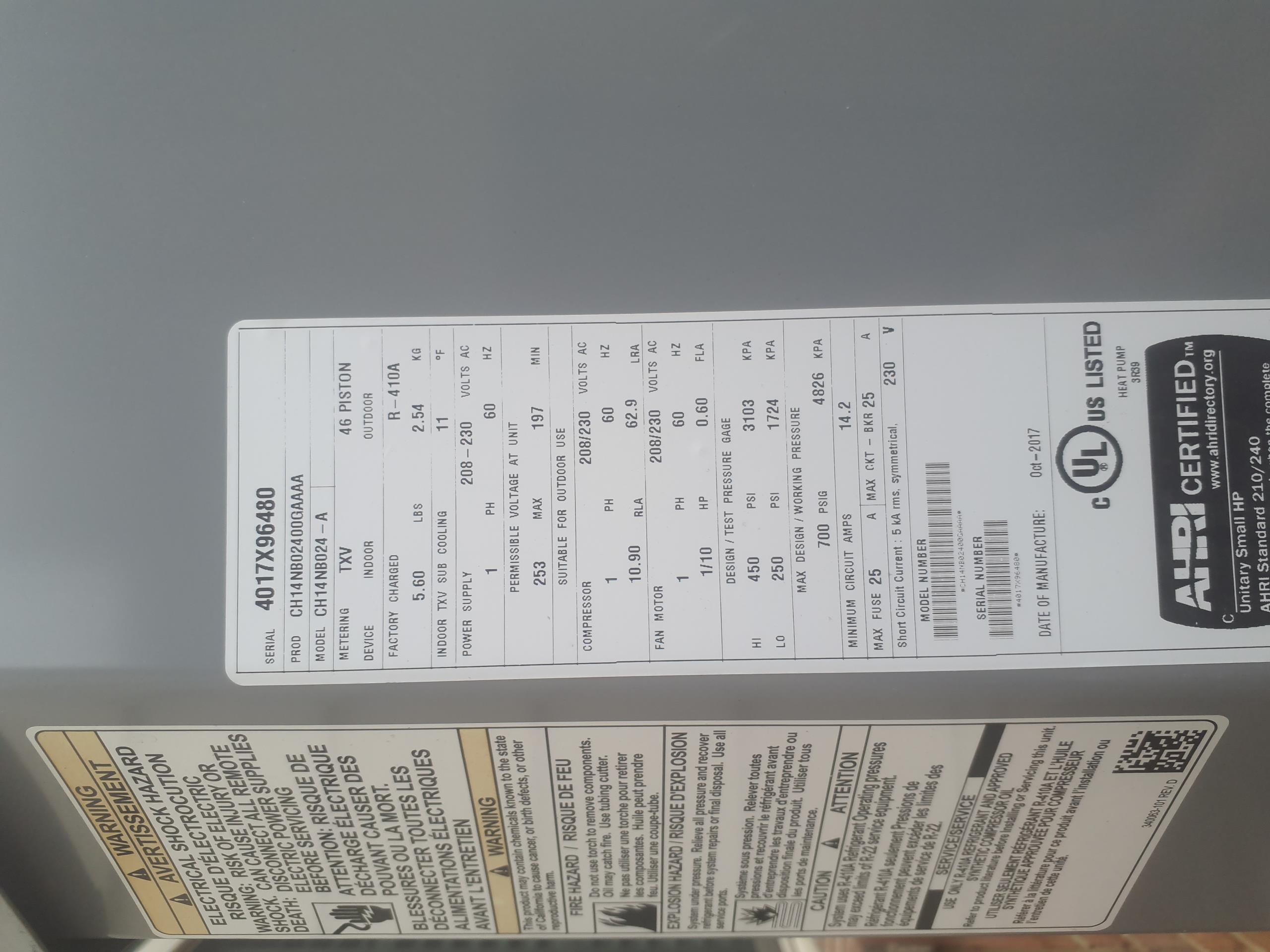 Diagnosed failed expansion valve
Part on order 
Will reschedule ASAP