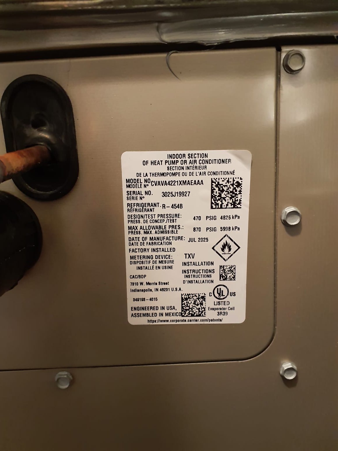 SOLD: 07/29/2026 4:12:36 PM - Option 1
Install:
Single-Stage Air Conditioner - 42,000 BTUs•15 SEER2
Model# GA5SAN54201W
Serial# 2626G12267
Bryant Indoor Unit (Coil)
Model# CVAVA4221XMA
Serial# 3025J19927

Installation:
Basic Install Kit
Plenum transition
RX-11 Flush
Low voltage wiring
Outdoor pad
Disconnect
Electric wiring whip

Warranty:
10 Year Parts Warranty
2 Year Labor Warranty ( Annual Maintenance Must Be Performed)
10 Year Compressor Warranty