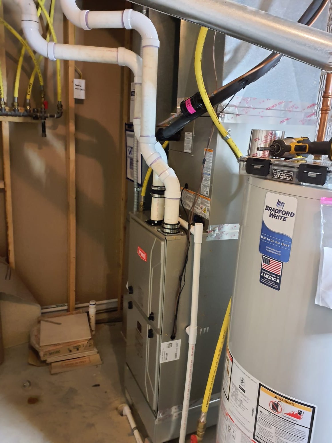 SOLD: 08/17/2026 9:11:51 AM - Option 1

Single-Stage Air Conditioner, 30,000 BTUs, 13.4 SEER2, 11 EER2
Model# GA4SAN53000N
Serial# 
Preferred - Two Stage Gas Furnace, 80,000 BTUs,97% AFUE 
Model# 927TA48080V17
Serial#
Bryant Indoor Unit (Coil)
Model# CVAVA3017XMA
Serial#

Installation:
Basic Install Kit
Plenum transition
RX-11 Flush
PVC drain
Low voltage wiring
Outdoor pad
Disconnect
Electric wiring whip

Accessories:
Thermostat - Honeywell Elite Pro S1200 Smart Thermostat
Air Filtration - April Aire 1210 (20X25) Media Air Cleaner

Warranty:
10 Year Parts Warranty
2 Year Labor Warranty (Annual maintenance must be performed)
10 Year Compressor Warranty
Lifetime Heat Exchanger Warranty




