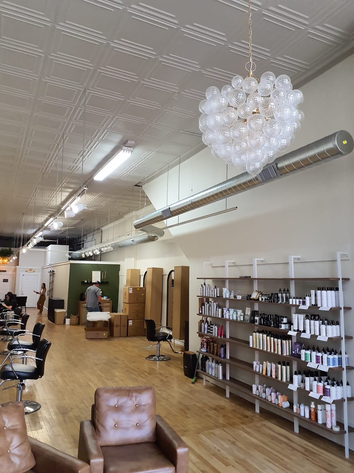 Install Spiral duct for hair salon.

Install 30' of 10" spiral
Two 12x6 spiral registers 