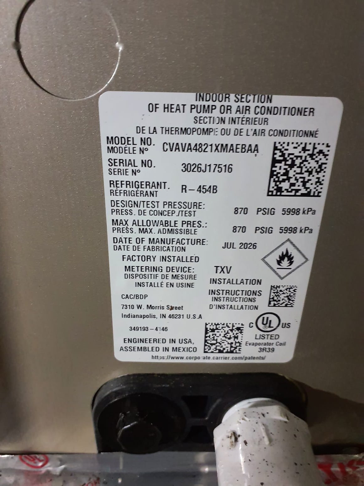 
Install new Bryant air conditioner
Equipment:
Air Conditioner- 146SAN04200W 16 SEER2 Preferred Series Single-Stage Air Conditioner with Puron Advance Refrigerant, R-454B,IntelliSense Technology, 3.5 Ton
Coil- Bryant 4 Ton evap coil Model CVAVA4821

Installation:
*Reuse existing thermostat
*Reconnect to existing high voltage electric
*Transition to existing supply ductwork
*Start up and commission new system

Warranty:
10 Year Bryant manufacturers parts warranty (Annual maintenance must be performed)
2 Year Westin Air labor warranty (Annual maintenance must be performed)


