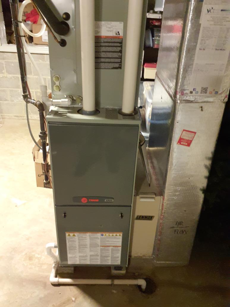 Cooling maintenance 
Temperature difference at furnace is 19.4 degrees 
Air filter replaced in June and some dust visible 
Flushed trap at coil condensate drain
Checked furnace for possible leaks- all surfaces are dry
Clean debris from bottom of condenser unit and spray coils clean 
Check capacitor 45+5@ 45.5+5.2
Compressor @ 8.2 amps
Fan @ 1.1 amps
Temperature split at outdoor unit 28 degrees 
Subcool at 8.8 and within spec
