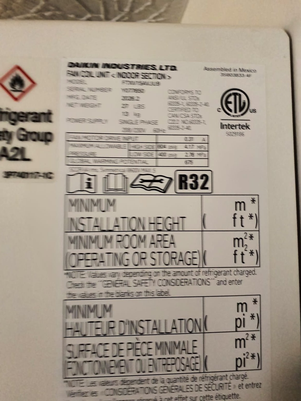 Install new Four- zone Daikin Aurora ductless system.
Indoor Model# Bedroom 1- CTXV07AVJU9, 7,000 btu, Aurora Single Zone Wall Mounted Indoor unit. R-32 
Serial# Y151384
Indoor Model# Bedroom 2- CTXV07AVJU9, 7,000 btu, Aurora Single Zone Wall Mounted Indoor unit. R-32 
Serial# Y156999
Indoor Model# Bedroom 3- CTXV07AVJU9, 7,000 btu, Aurora Single Zone Wall Mounted Indoor unit. R-32 
Serial# Y154383
Indoor Model# Family Room- FTXV15AVJU9, 15,000 btu, FTXV Aurora Single Zone Wall Mounted Indoor unit. R-32
Serial# Y077650

Outdoor Model# 4MXT36AVJU9, 36,000 btu, Aurora Multi-split Inverter Heat Pump
Serial# E001231
Includes:
*Wireless remote control (Quantity 4)
*Refrigerant line sets
*Line Hide
*Condensate drains
*Poly pad with rails
*High voltage and control voltage from outdoor unit to indoor unit
12 Year Daikin manufacturers parts warranty
2 Year Westin Air labor warranty

**Westin Air will use existing  circuit for RV.  Westin will replace disconnect and provide whip.  If wire is not