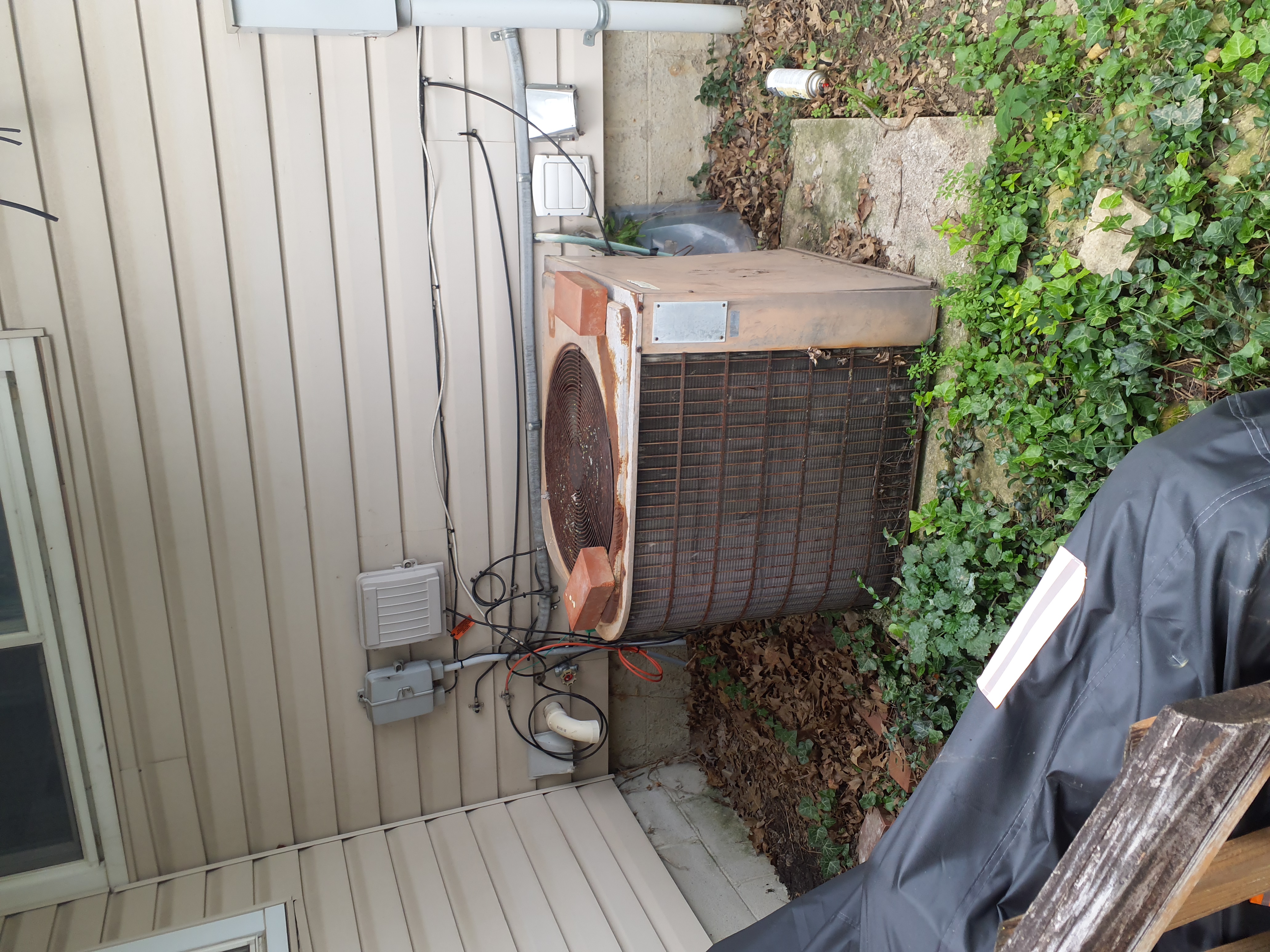 AC is low on refrigerant.  Easily 40 year old AC.  House is getting full remodel, ductwork undersized for the ac and the furnace. Needs all new ductwork furnace 25 years old. Homeowner will contact us when design phase has been initiated. 
