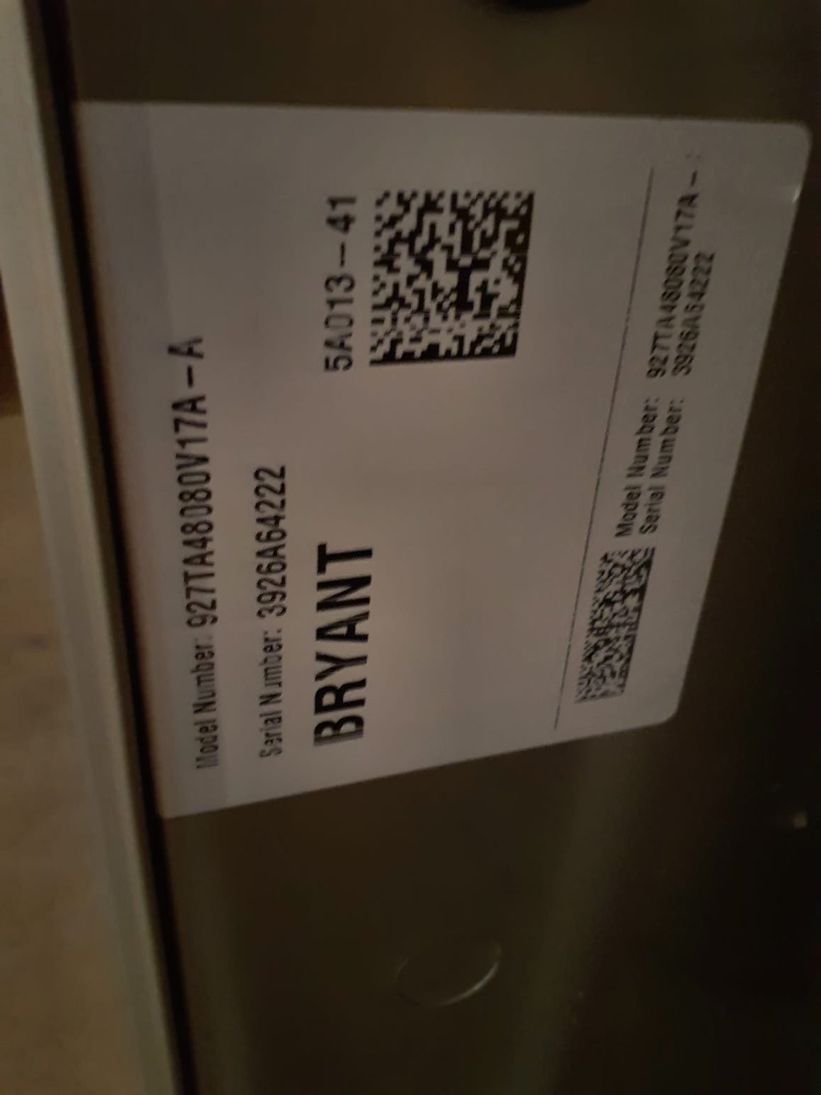 SOLD: 10/08/2026 11:20:01 AM - Option 1

Install:
Preferred - Two Stage Gas Furnace, 80,000 BTUs 97% AFUE
Model#: 927TA48080V17
Serial#: 3926A64222

Additional Services:
New PVC furnace vents. Level 1
Basic Install Kit
PVC drain
Low voltage wiring

Installation:
Basic Install Kit
PVC drain
Low voltage wiring

Warranty:
10 Year Parts Warranty
2 Year Labor Warranty ( Annual Maintenance Must Be Performed)
Lifetime Heat Exchanger Warranty






