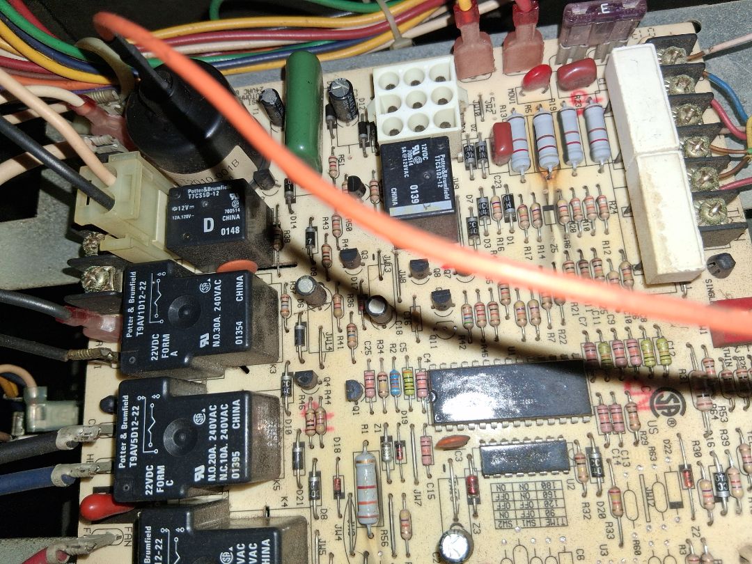 Furnace control board installation.