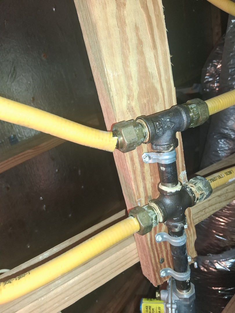 gas line repair for furnace and water heater 
