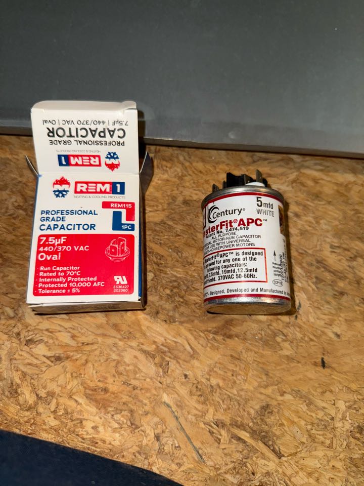 Replaced capacitor for blower motor 