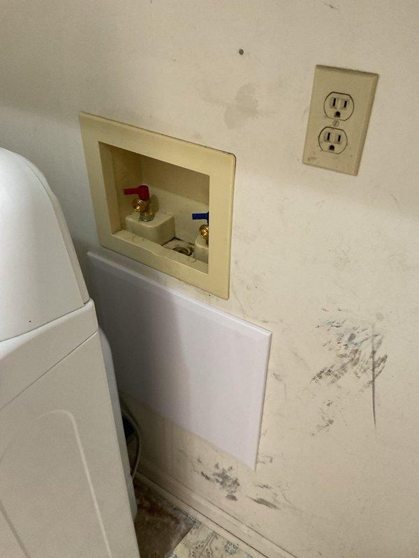 Plumber repaired leaking shut offs on washing maching