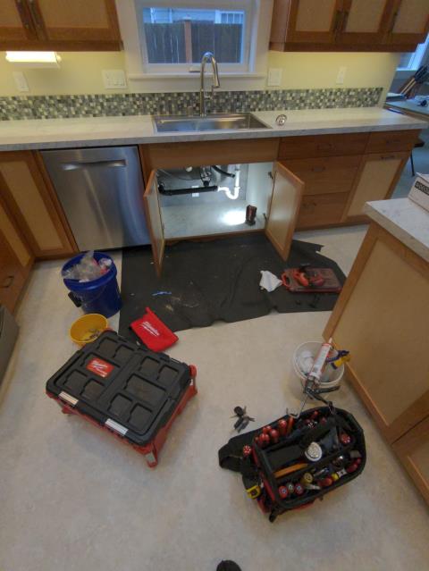 Anacortes, WA - Kitchen updated with new kitchen sink hook up and complete plumbing! 