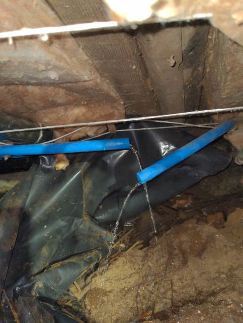 Custer, WA - Cold water line leak repair. Pex water line with pro press tools!