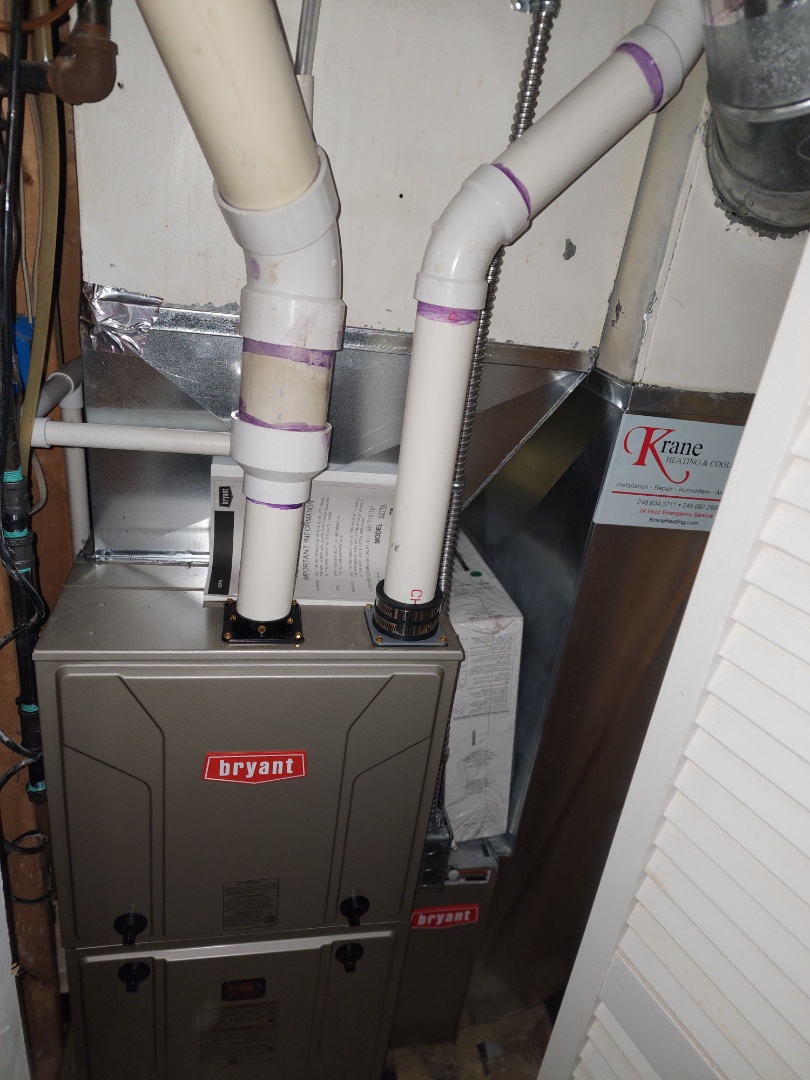 installed a 96% efficient bryant furnace 