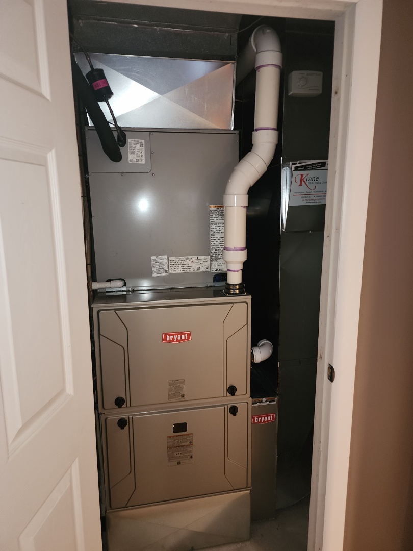 installed a 96% efficient 120 BTU bryant furnace 