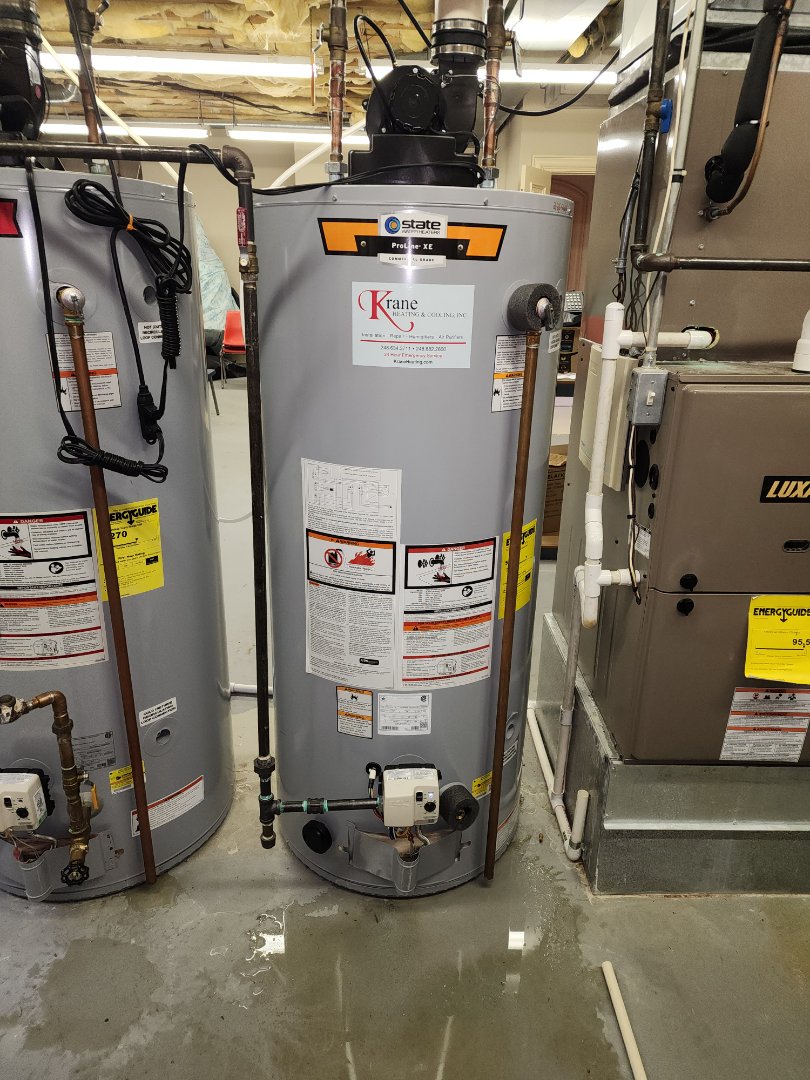 installed a 75 gallon state water heater 