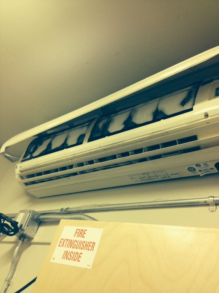 Performing repairs on a Samsung mini split system that has iced up for one of our valued commercial hvac maintenance customers. 