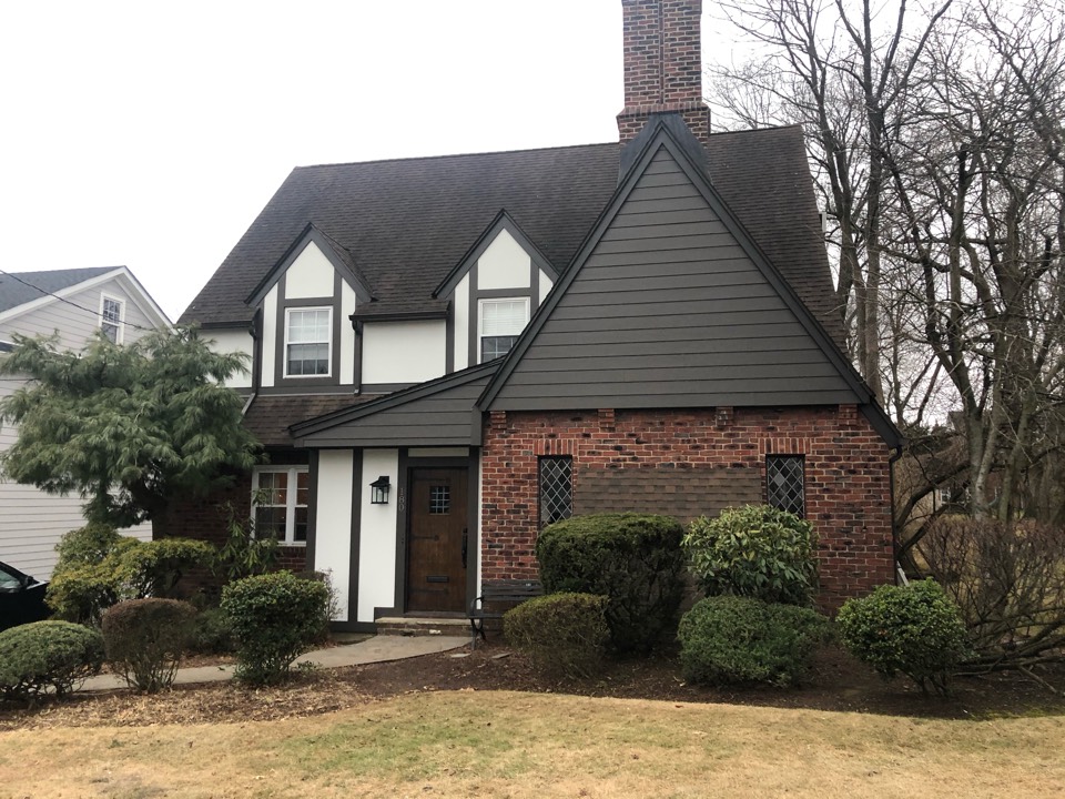 Teaneck, NJ - Installation of James Hardie Siding panels updating a Tudor Teaneck, NJ - Installation of James Hardie Siding panels updating a Tudor
