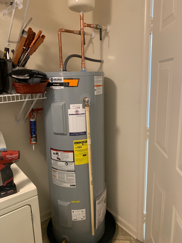 Replaced water heater. 