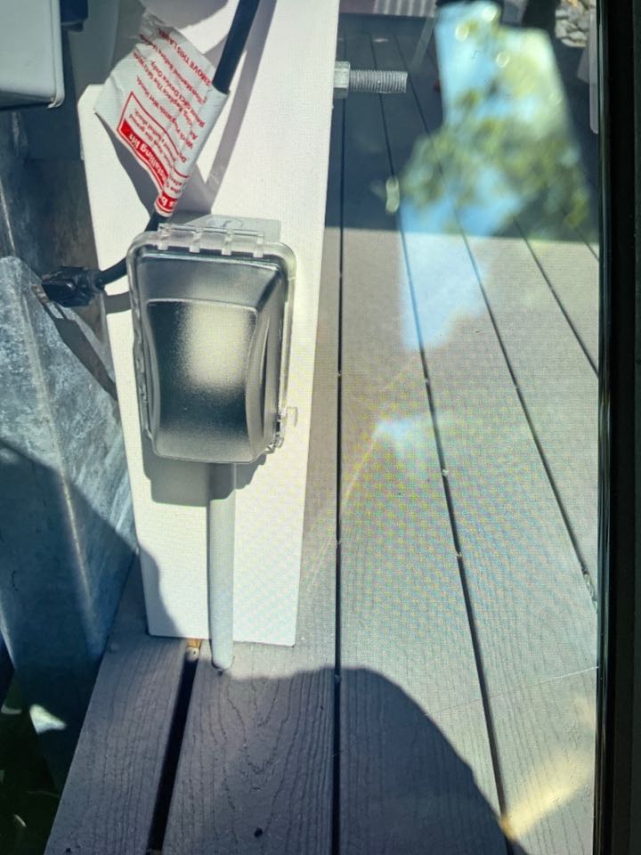Installed outlets on dock