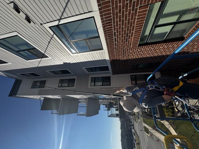 Cary, NC - We completed the window cleaning for the new addition at Glenaire Retirement Community by teaming up with Window Hero Cary. Together, we tackled the project using a scissor lift and boom lift to reach the top of the 6-story building, finishing in just 5 days. The community was thrilled with the results, and we received a lot of positive feedback from the residents!