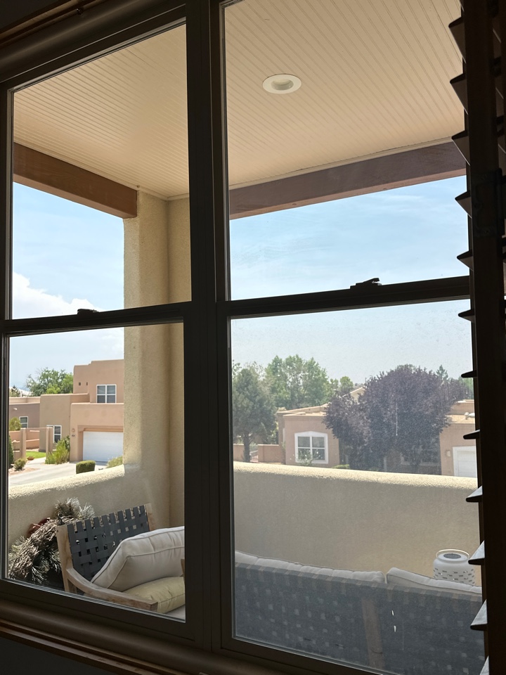 Albuquerque, NM - New customer for inside/outside window cleaning and screens. Refer to the picture and choose the view for you! Call window Hero if you want that clear view on the window to the left! 