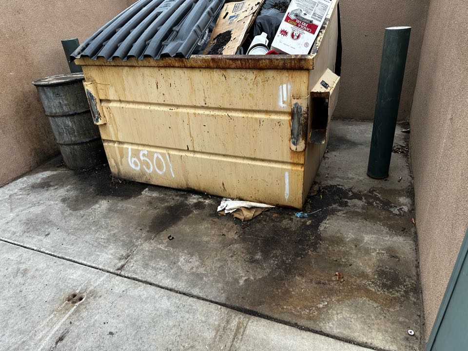 Albuquerque, NM - Dumpster pad and exterior clean for a badly greased and lingering smell in a plaza area. Cleaned up 4 for them to help keep this property management companies properties in tip top shape. 