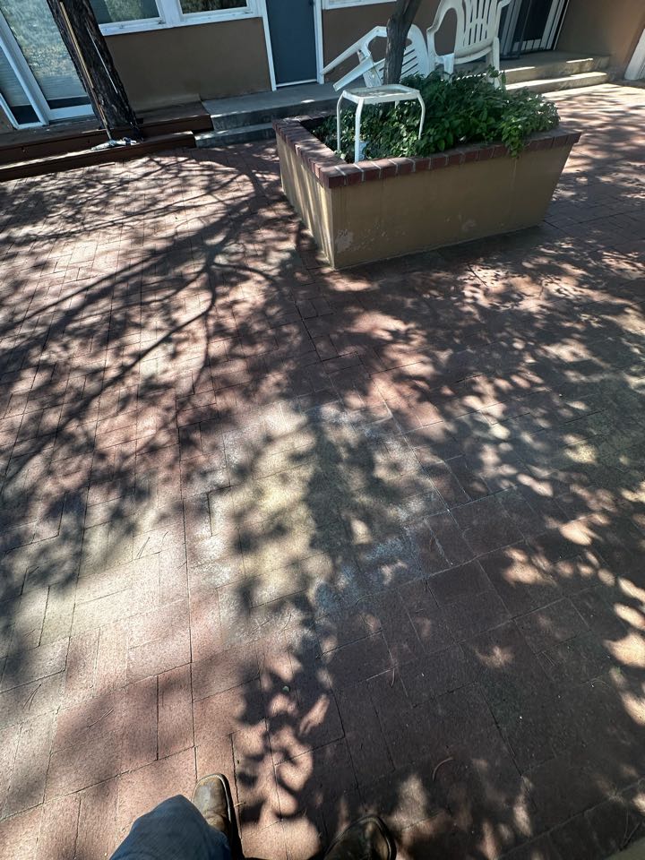 Albuquerque, NM - Gained another new customer. Cleaned up their back patio to free it from dirt, grime and natural growth/mold. 