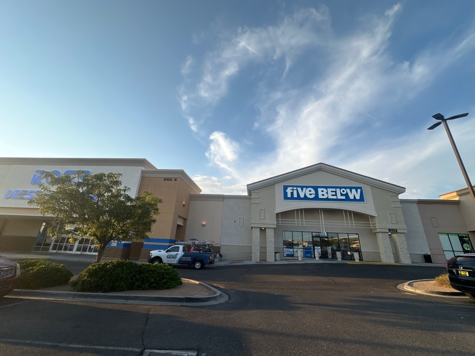 Albuquerque, NM - Concrete cleaning to free up dirt and debris of a big shopping plaza. 