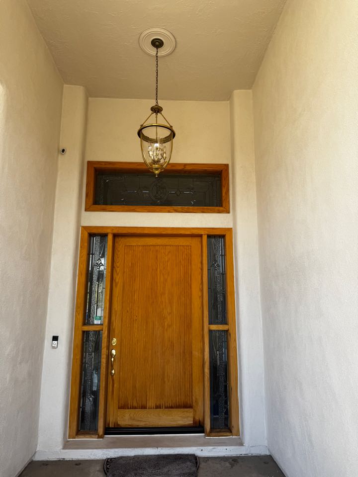 Scottsdale, AZ - Window cleaning, house wash, and patio pressure wash today in Scottsdale. We even cleaned the chandelier by the front door. 