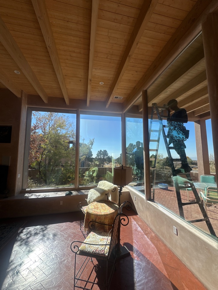 Albuquerque, NM - New customer for interior exterior on all of their picture windows to get them that crystal clear view of the samdia mountain and tramway! 