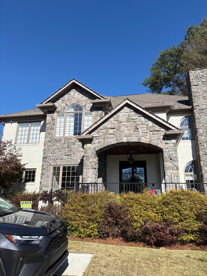 Birmingham, AL - Just cleaned out the gutters, blew the roof off, and cleaned the outside windows at this beautiful home in Mtn. Brook. 