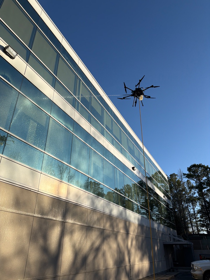 Birmingham, AL - Drone window cleaning at the Jack Henry building! Part of our biannual cleaning plan with them