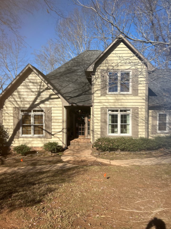 Birmingham, AL - Hit exterior windows with frame and sill soft wash and installed floodlights