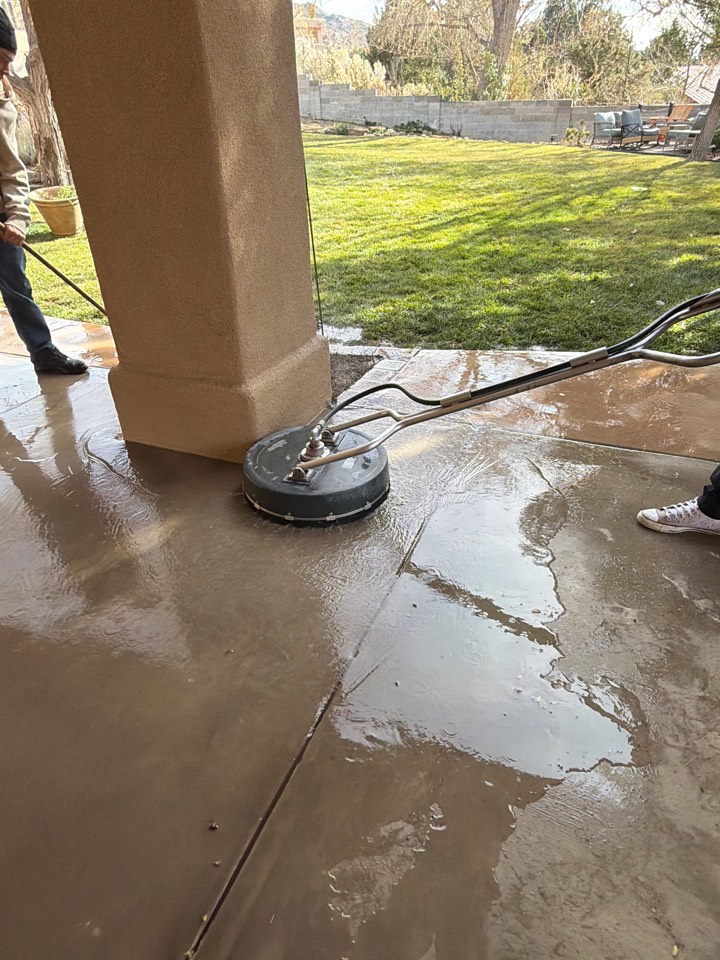 Albuquerque, NM - Pressure washing and surface cleaning of this new customers patios to get them freshened up and remove bird droppings. 