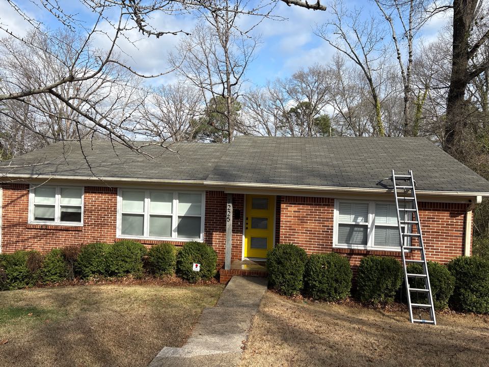 Birmingham, AL - Birmingham, AL doing a roof wash and gutter leaf removal to remove dirt, grime, and organic growth from roof surface to create a renewed look.