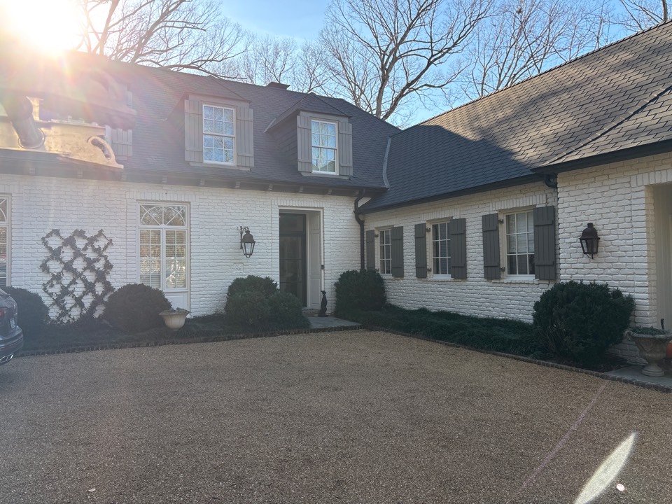 Birmingham, AL - Mountain Brook, Alabama doing a gutter leaf removal to help facilitate proper water, flow and drainage throughout gutter systems.