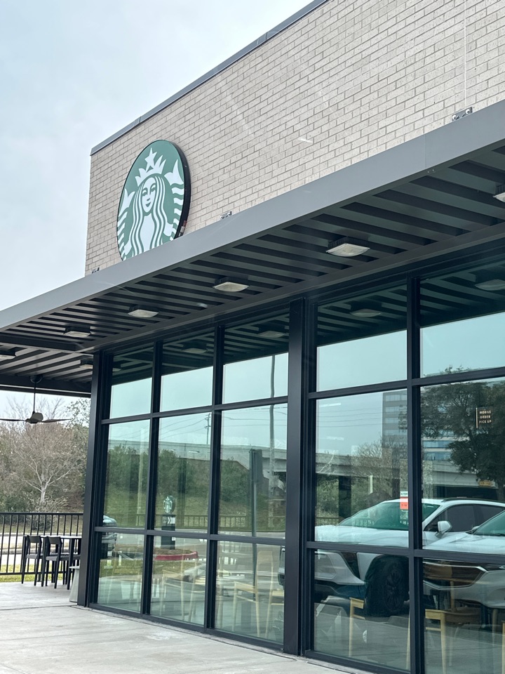 Houston, TX - Starbucks windows today!  Making your stay enjoyable and clear. 
