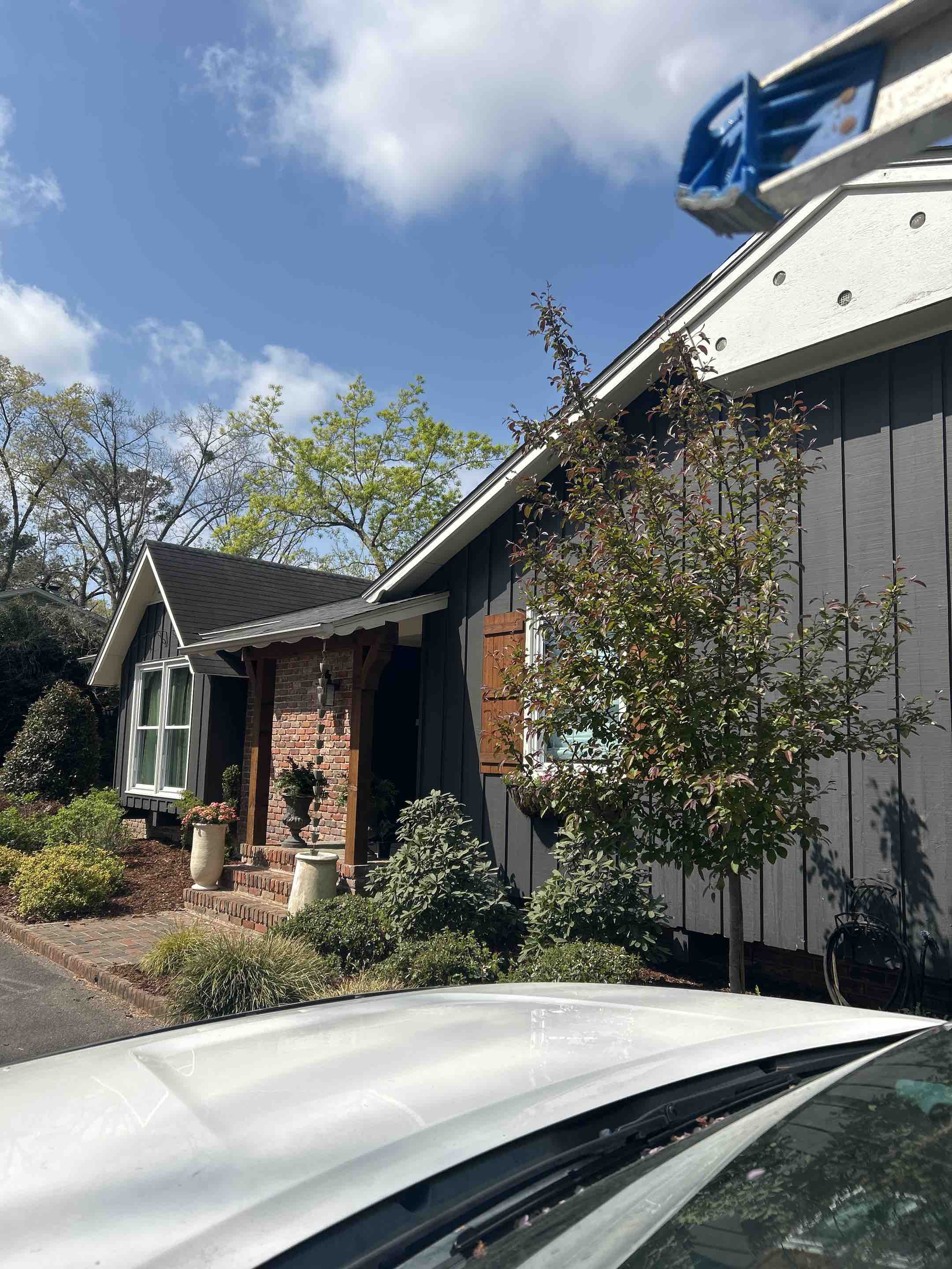 Birmingham, AL - Hit exterior windows here and interior with a deck wash and a house wash on the sides and back of home and wiped off front gutter line with a rag