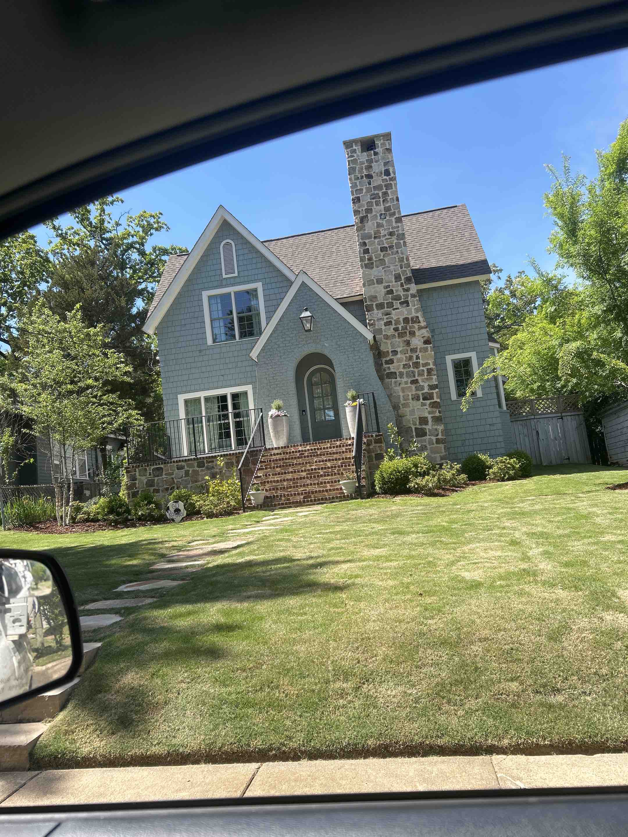 Birmingham, AL - Did a house wash here, with screened in porch, cleaned the front stoop and steps, as well as a side patio, and hit exterior windows