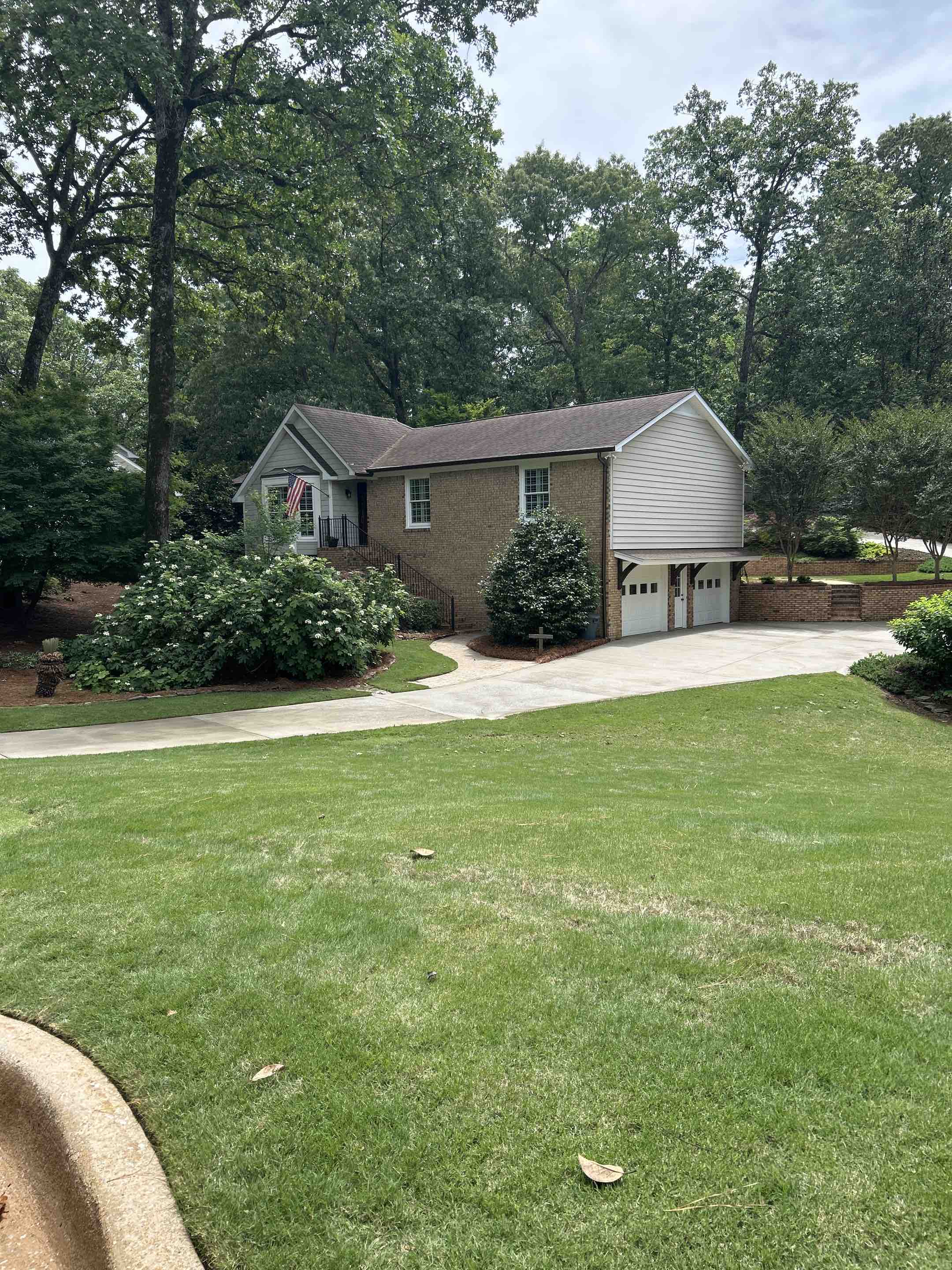 Birmingham, AL - Did a house wash, gutters, patio and driveway pressure washing, interior and exterior windows here