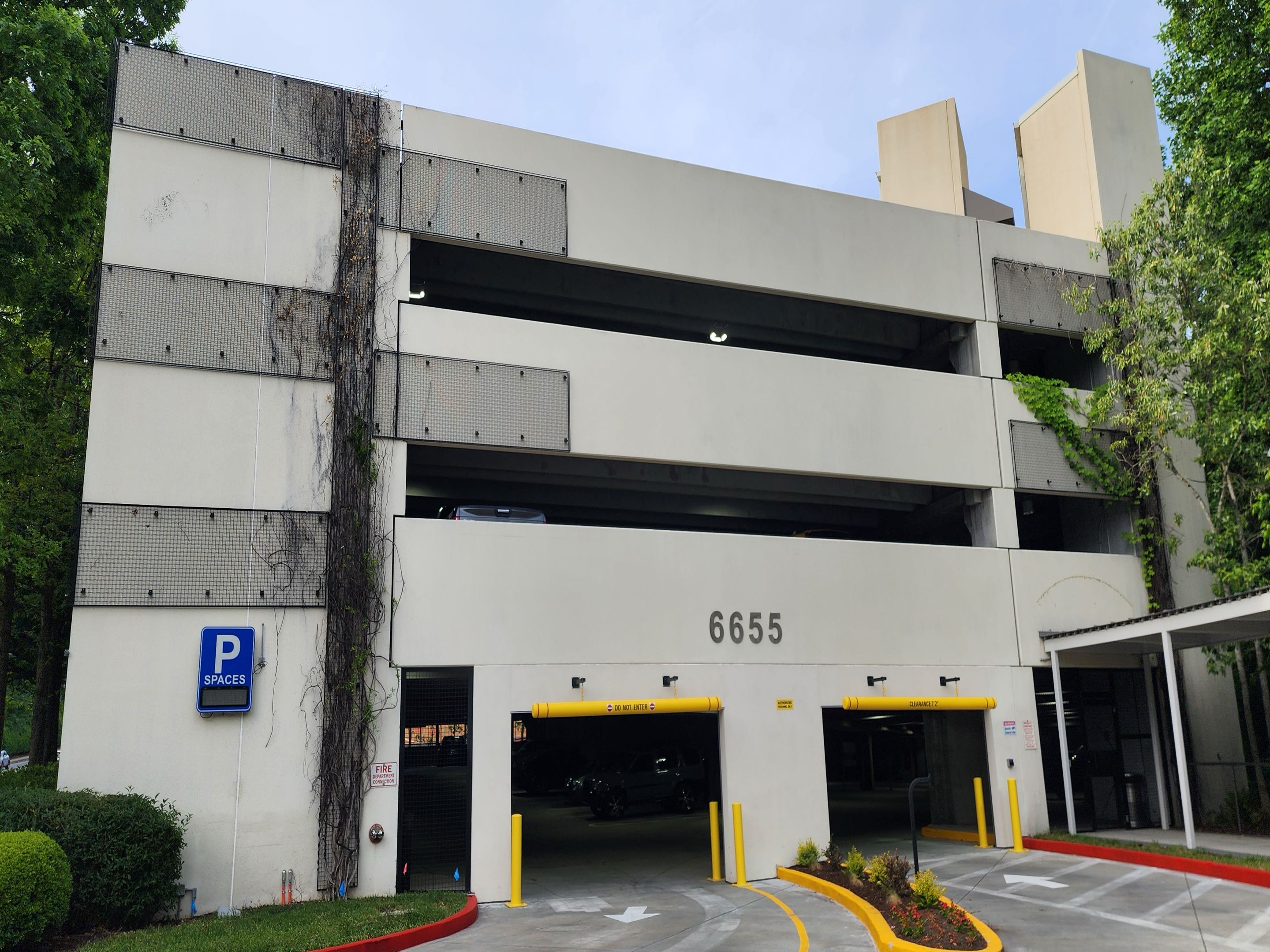 Atlanta, GA - Dunwoody, GA - Full exterior clean on this parking deck for a commercial client. Parking deck looks brand new!