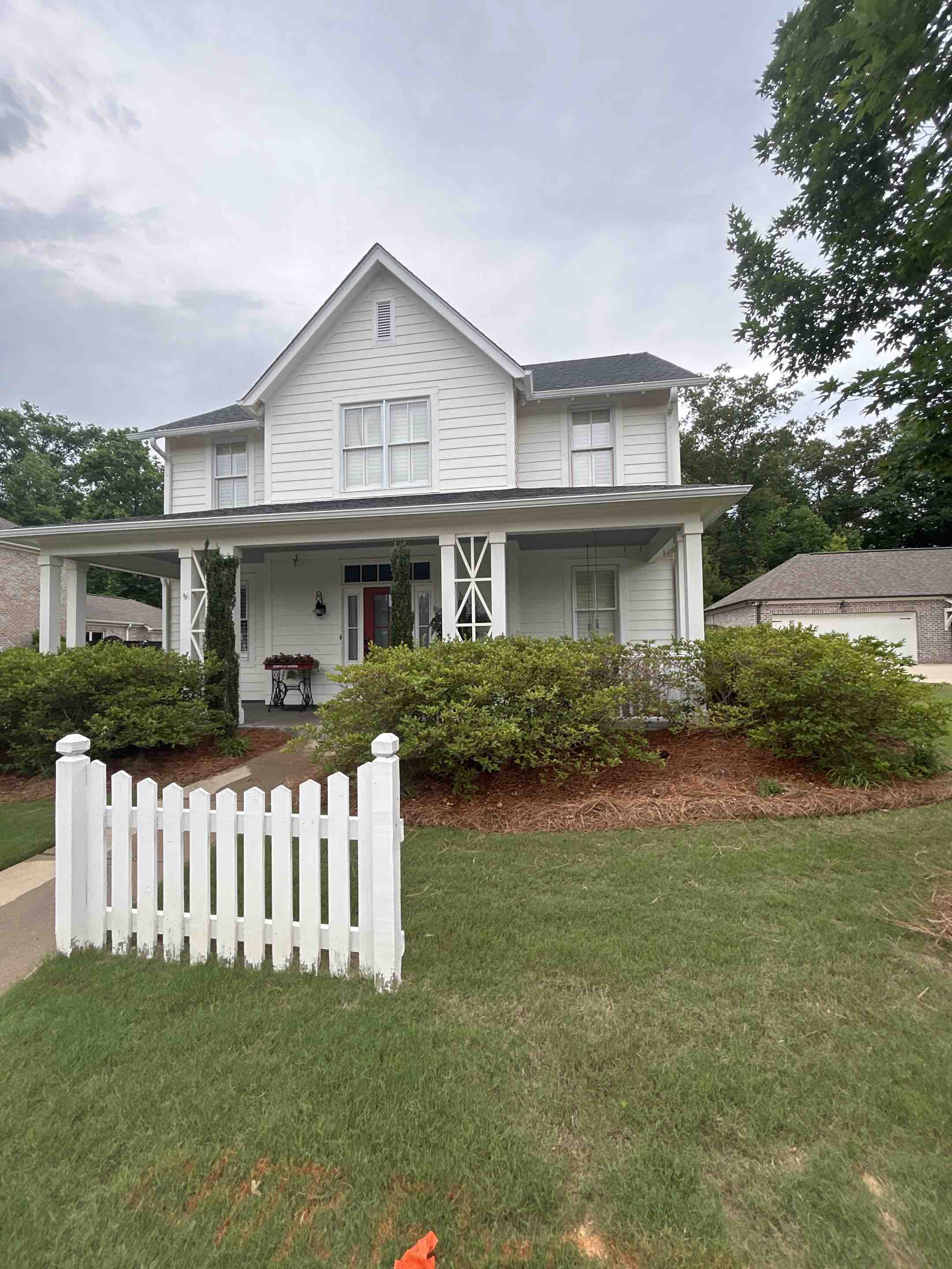 Birmingham, AL - Did a house wash back patio and exterior windows here as well as a retaining wall pressure washing