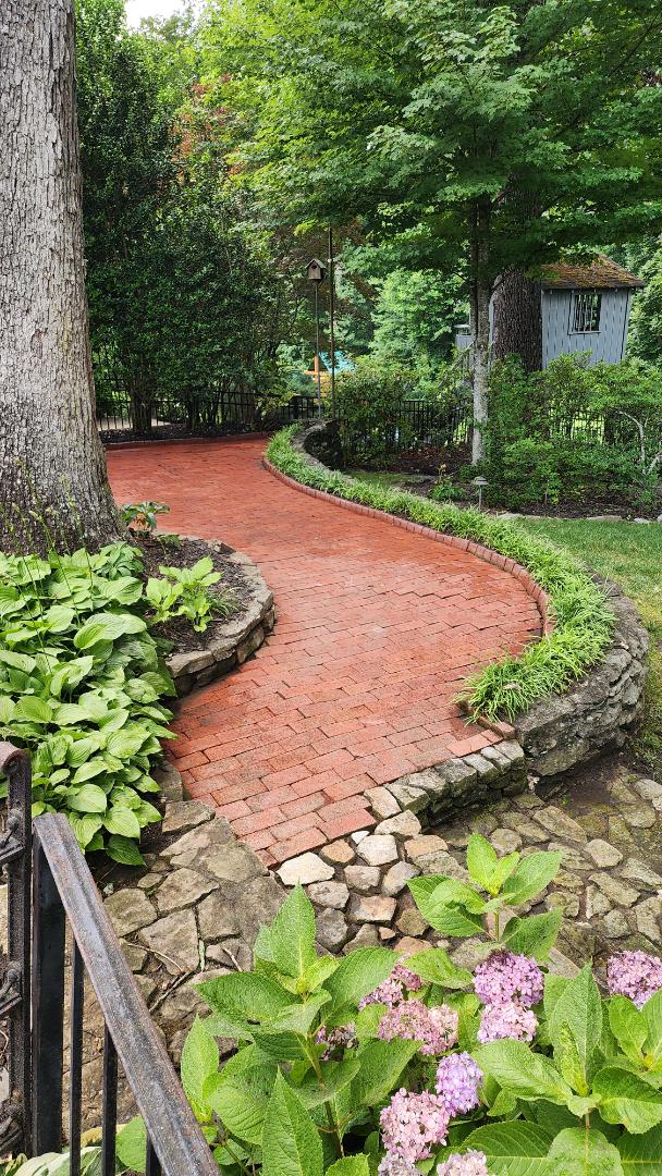 Atlanta, GA - Collier Hills area of Atlanta, GA - Full pressure washing across the property, driveway, garage, sidewalks and brick walkway!